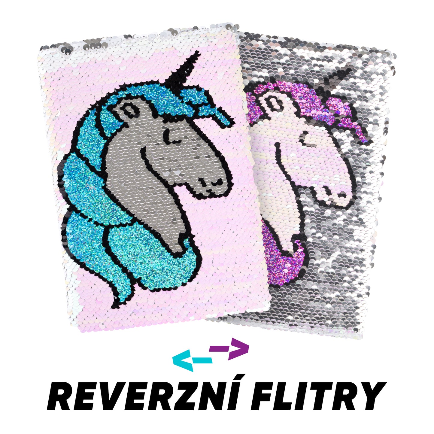 Notizbuch Paillette Einhorn