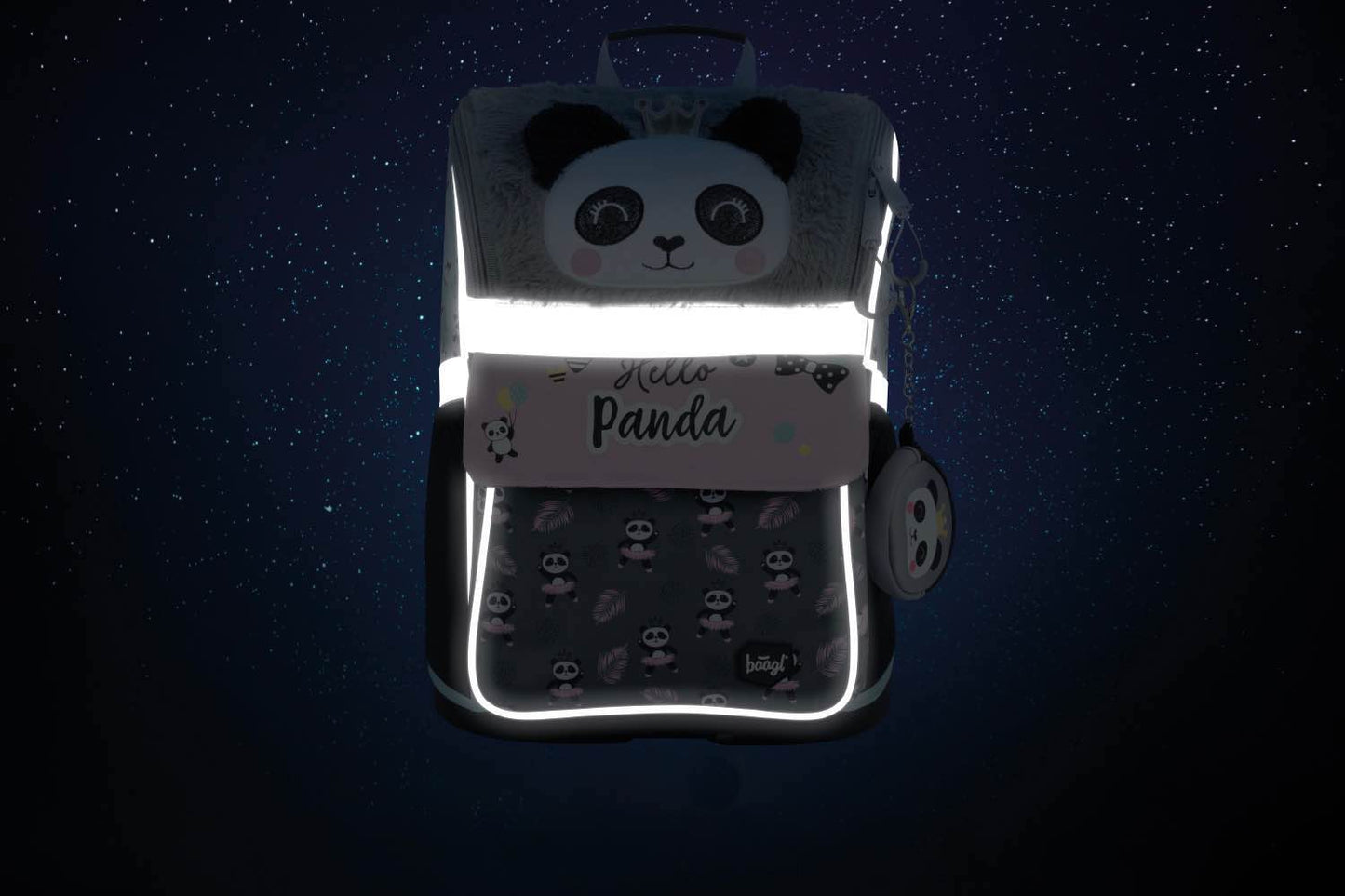 Panda Schulranzen-Set 4tlg: Schulranzen, Federmäppchen, Turnbeutel, Geldbeutel