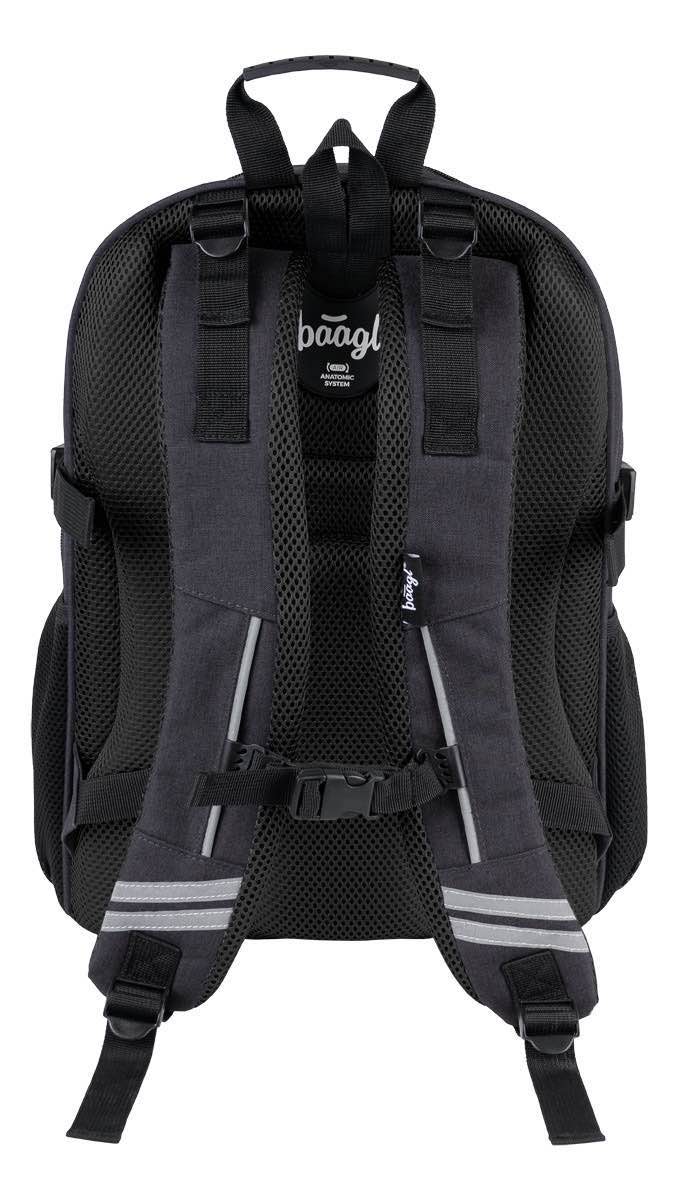 Black Rucksack-Set 3tlg: Rucksack, Federmäppchen, Turnbeutel