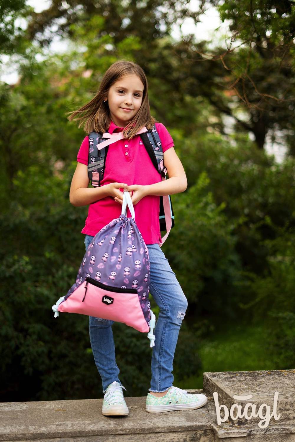 Zippy Panda Schulranzen-Set 3tlg: Schulranzen, Federmäppchen, Turnbeutel