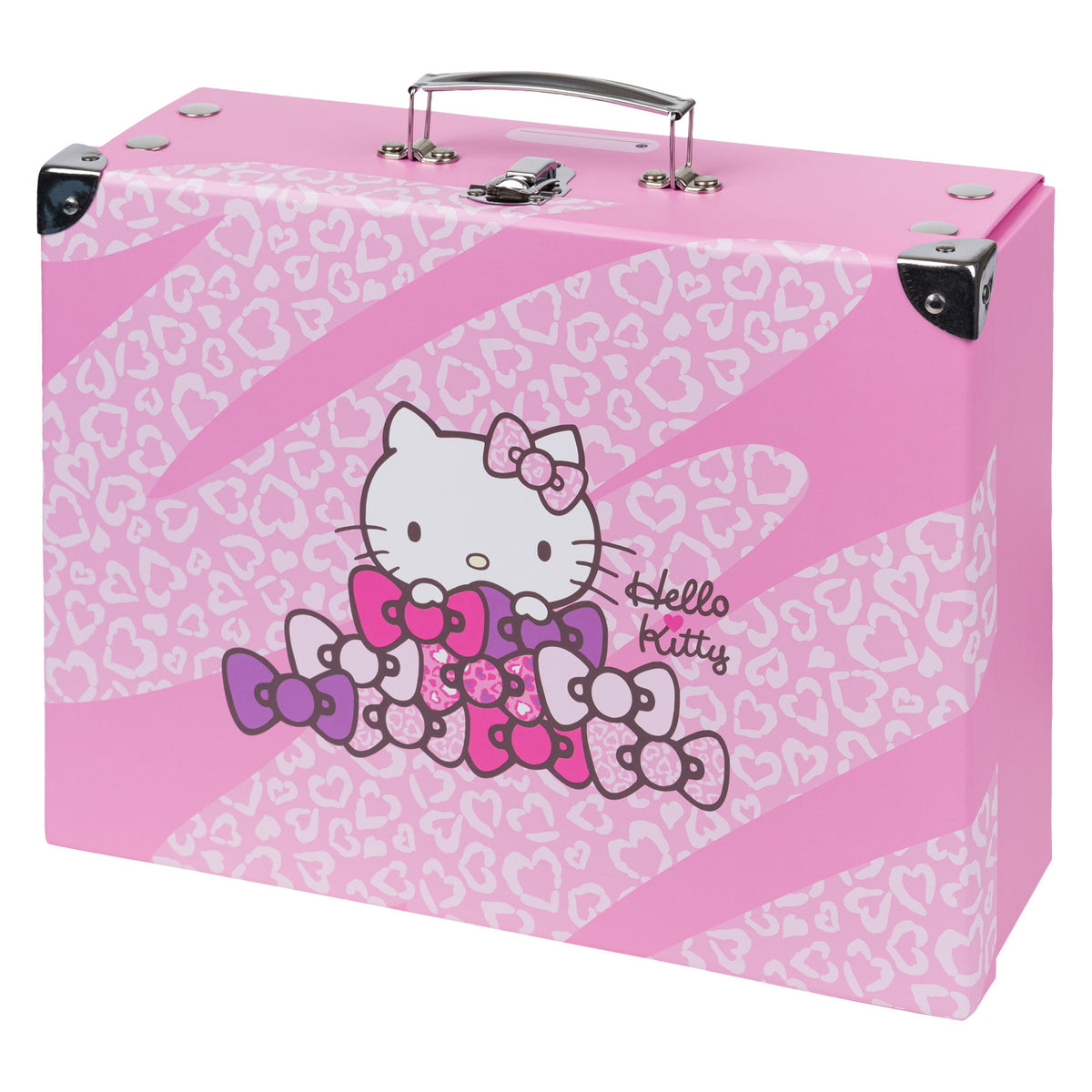 Zippy Plus Hello Kitty Sweet Leopard Schulranzen-Set 9tlg: Schulranzen, Federmäppchen, Turnbeutel, Schürze, Geldbörse, Pencil Slider, Federmäppchen 3-Fach, Trinkflasche, Faltkoffer mit geschmiedeten E