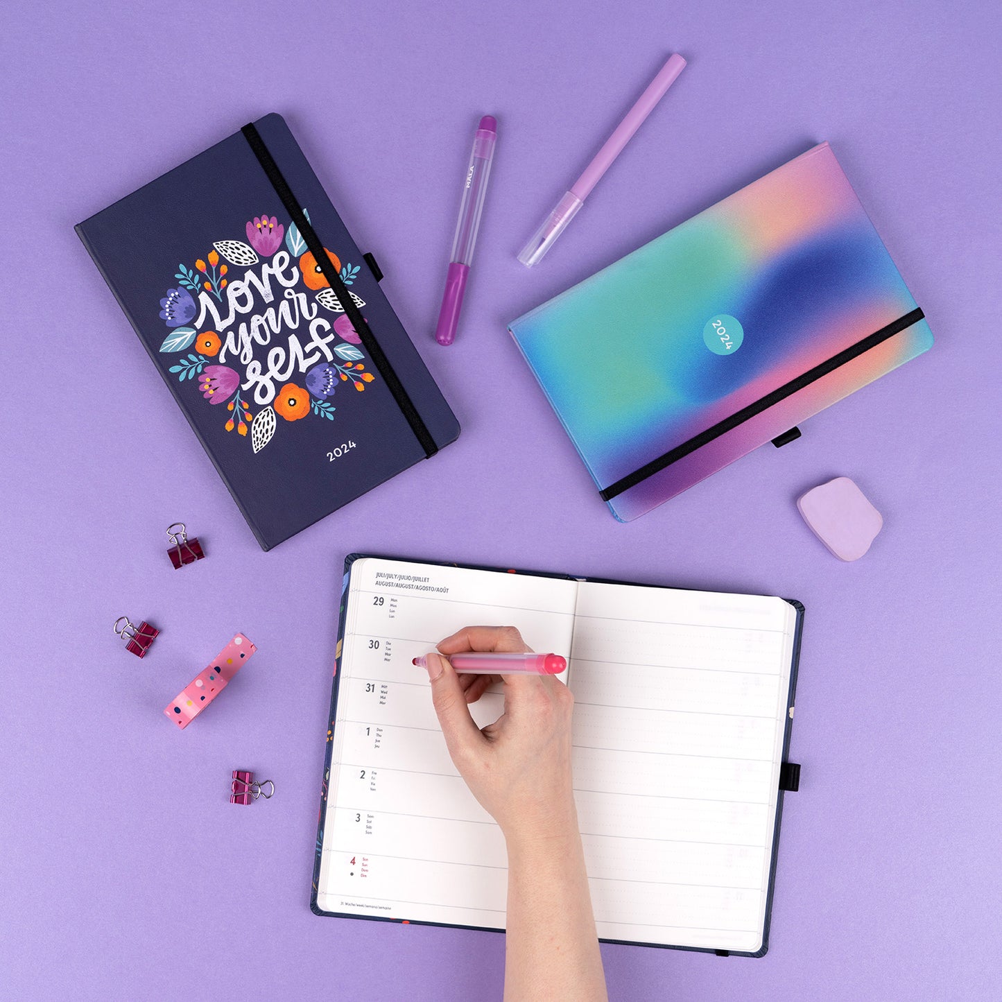 Buchkalender Love Yourself 2024, wöchentlich, 13 × 21 cm