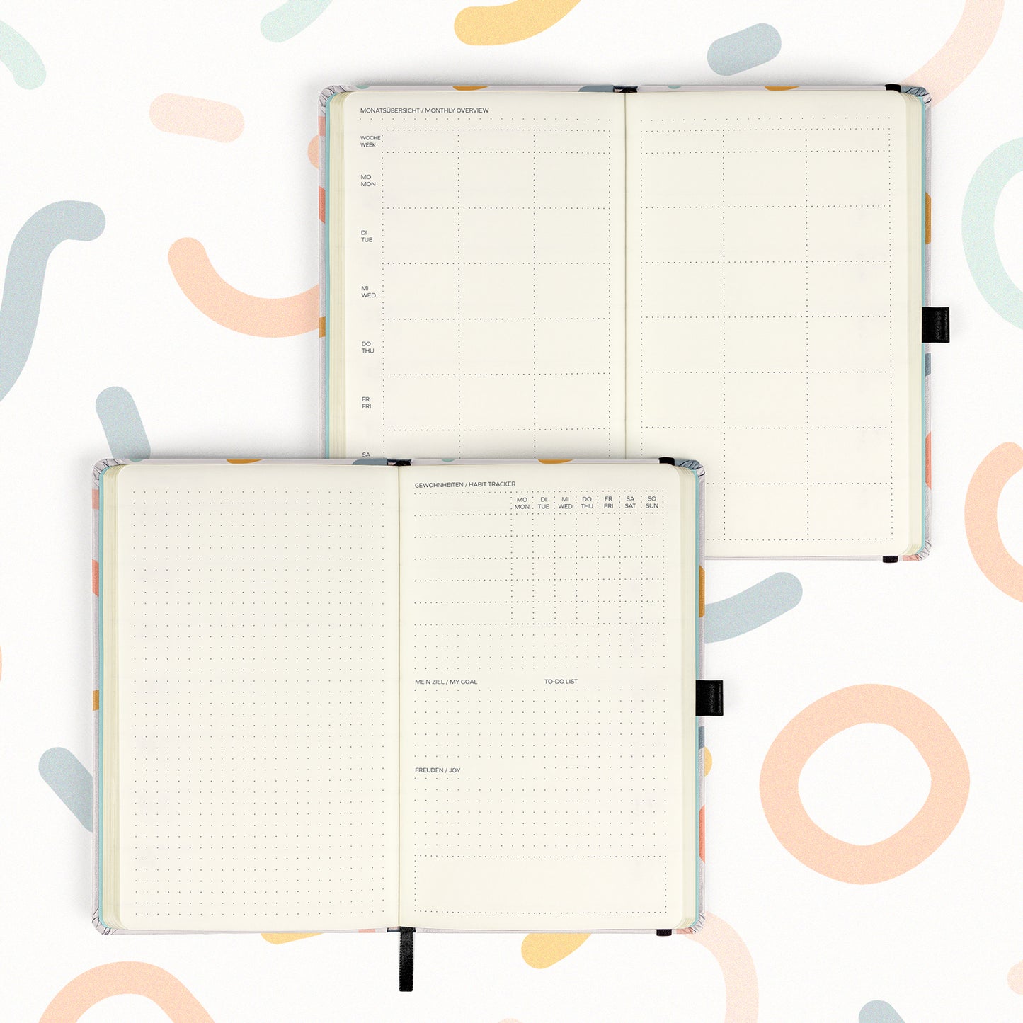 Buchkalender, wöchentlich und undatiert My Bullet Planner, 13 × 21 cm DE/EN