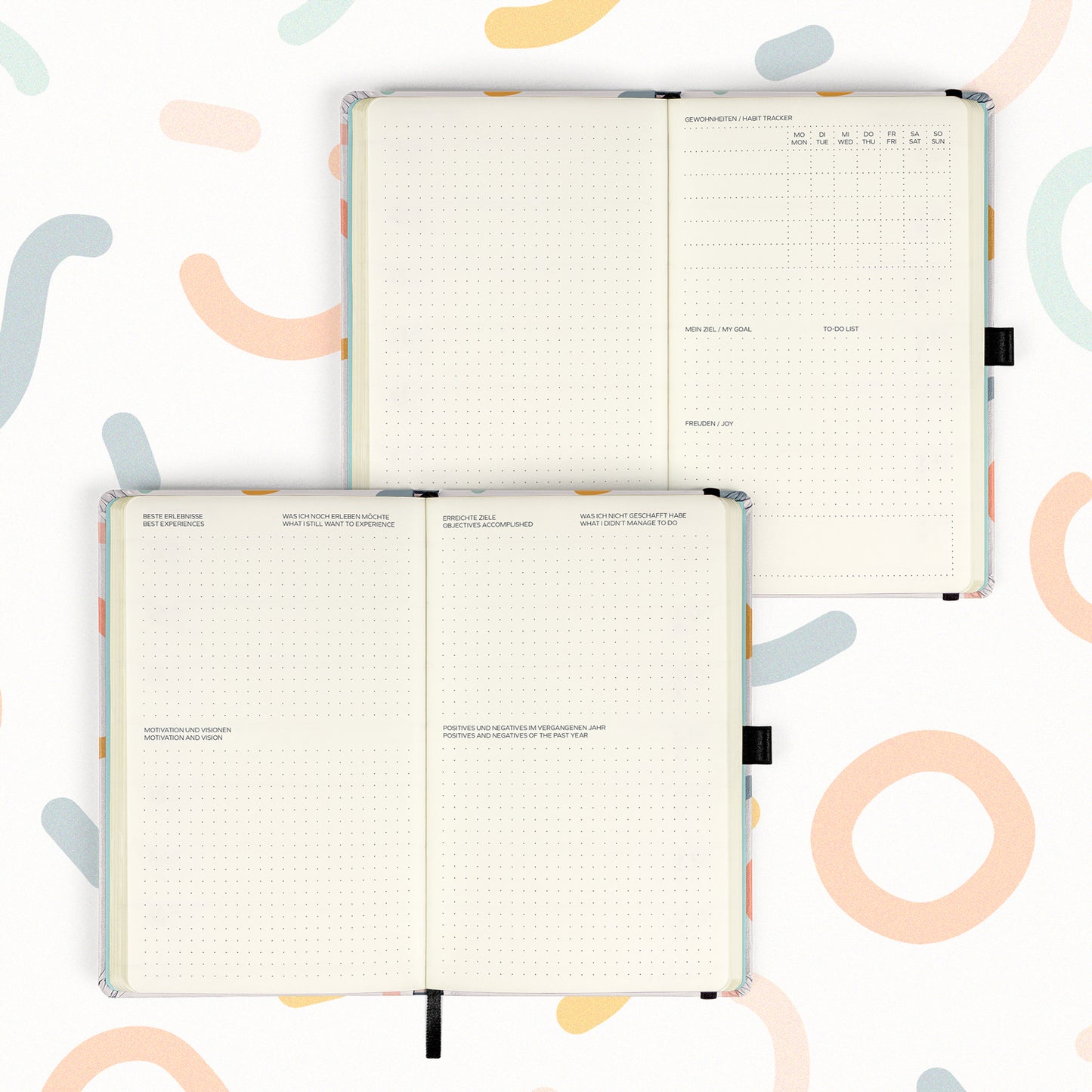 Buchkalender, wöchentlich und undatiert My Bullet Planner, 13 × 21 cm DE/EN