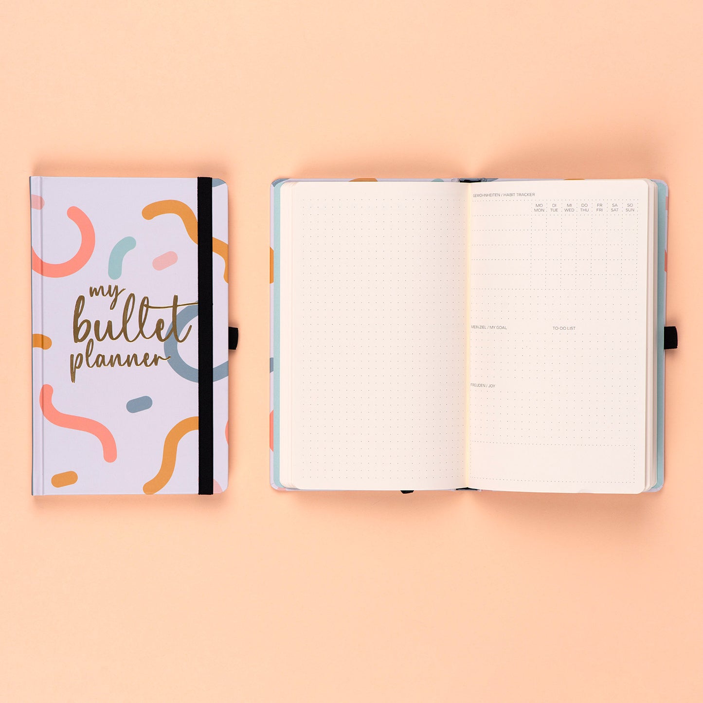 Buchkalender, wöchentlich und undatiert My Bullet Planner, 13 × 21 cm DE/EN