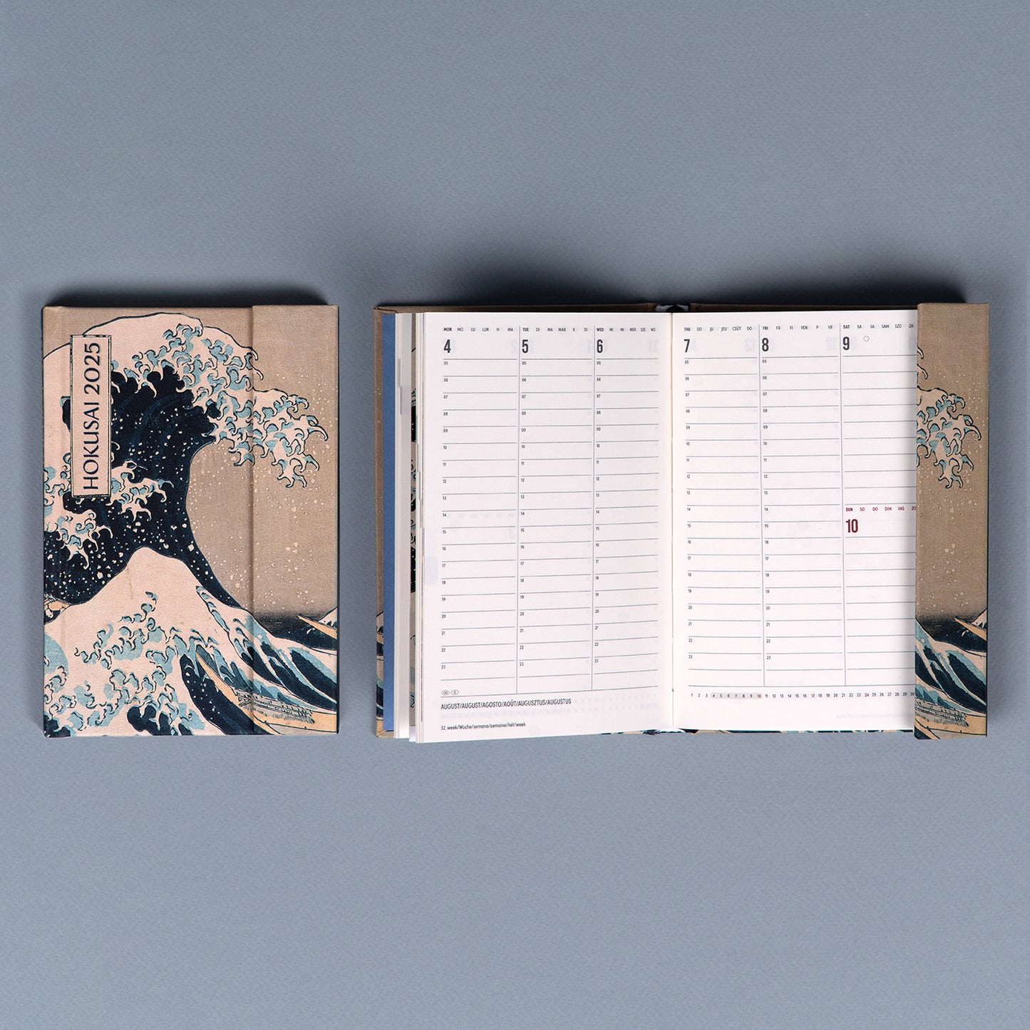 Wöchentliches magnetisches Terminplaner Katsushika Hokusai 2025, 11 x 16 cm