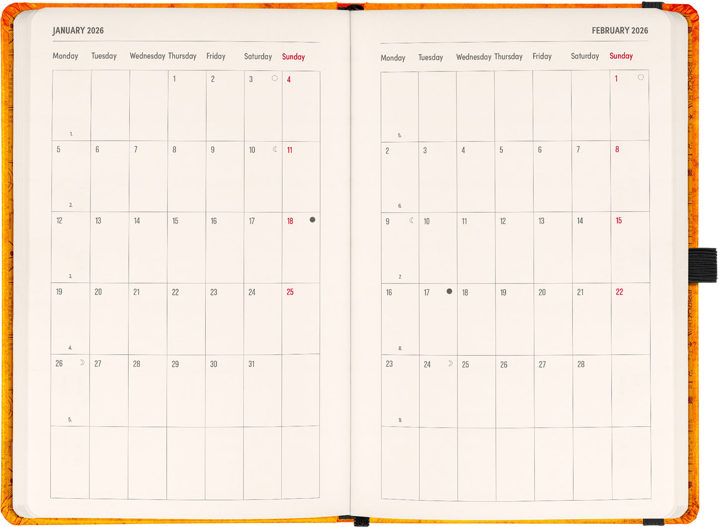 Planbook Kalender/Notizbuch Harry Potter – Hogwarts 2026, 13 x 21 cm