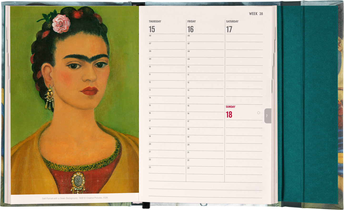 Magnetic Weekly Planner Frida Kahlo 2027, 11 x 16 cm