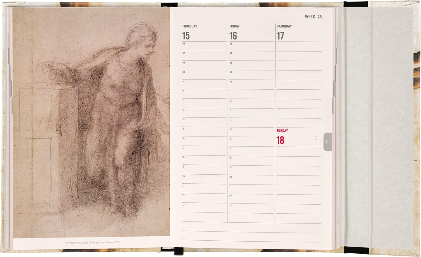 Magnetic Weekly Planner Michelangelo 2027, 11 x 16 cm