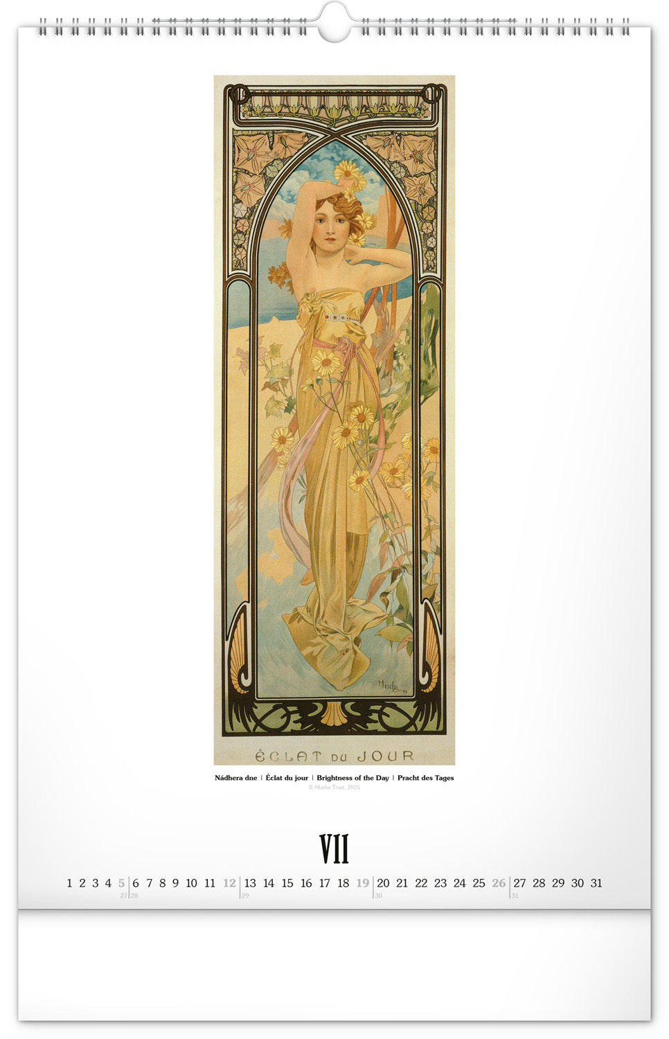 Wandkalender Alfons Mucha 2026, 33 x 46 cm