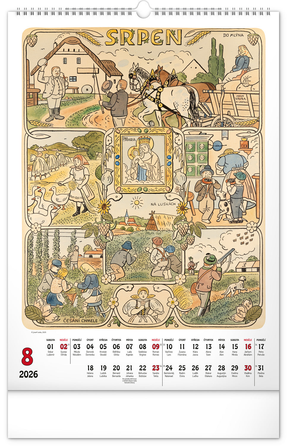 Wandkalender Josef Lada 2026, 33 x 46 cm