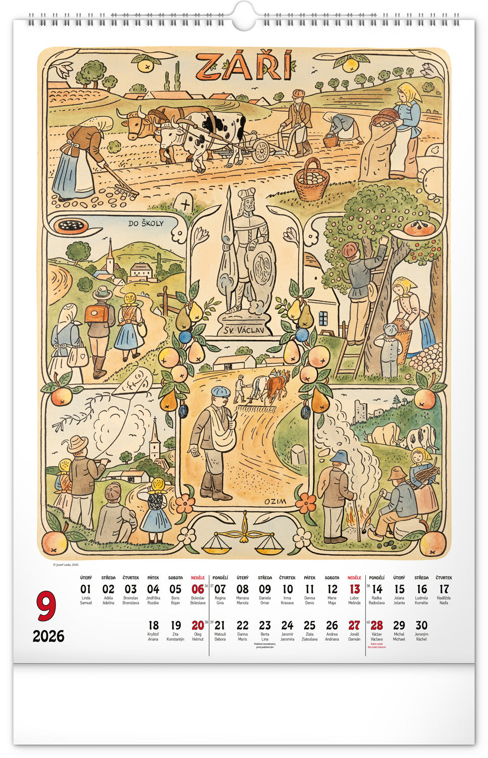 Wandkalender Josef Lada 2026, 33 x 46 cm