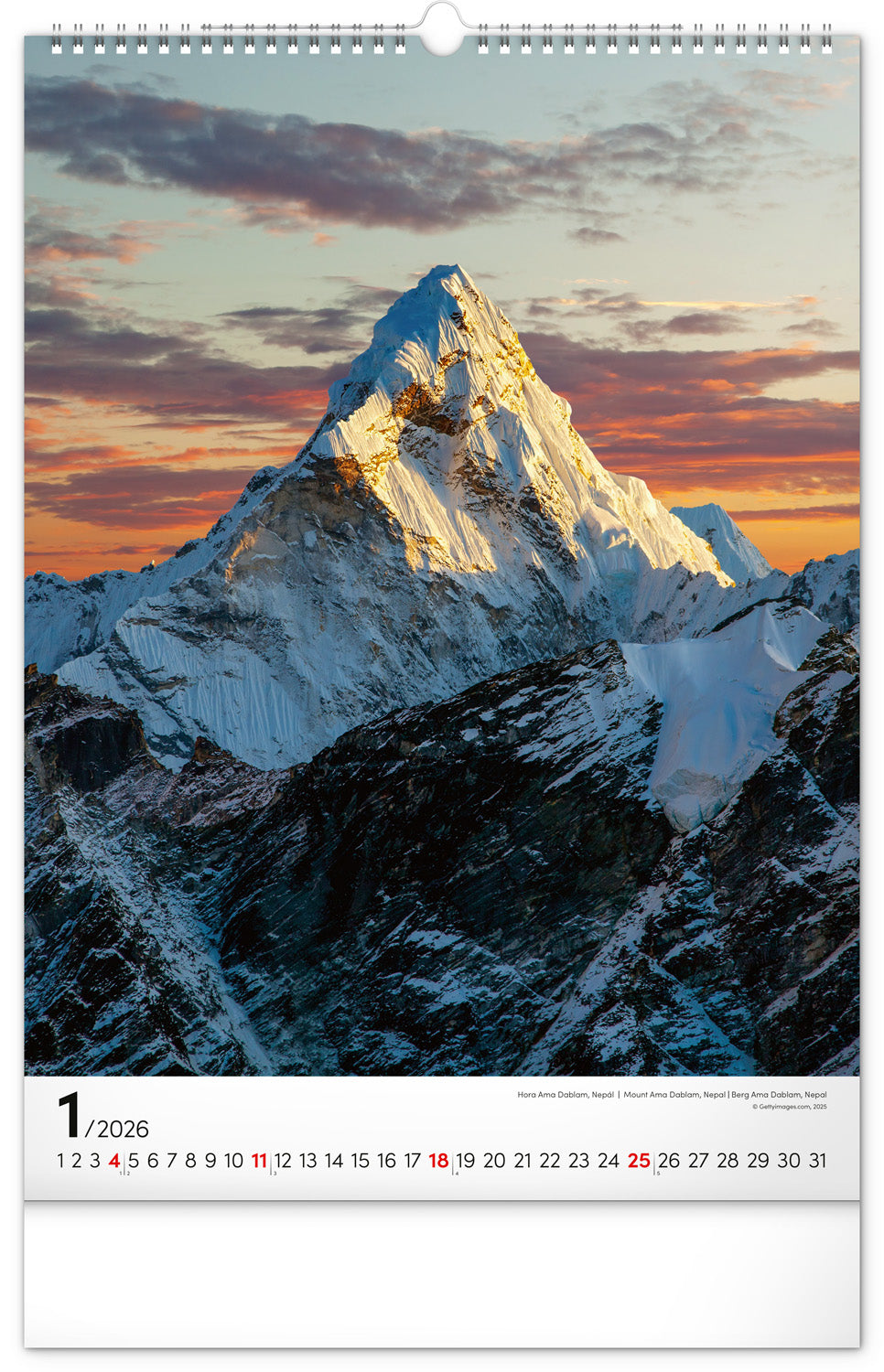 Wandkalender Berge 2026, 33 x 46 cm