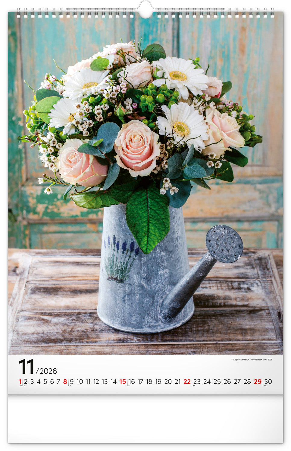 Wandkalender Blumenstrauß 2026, 33 x 46 cm