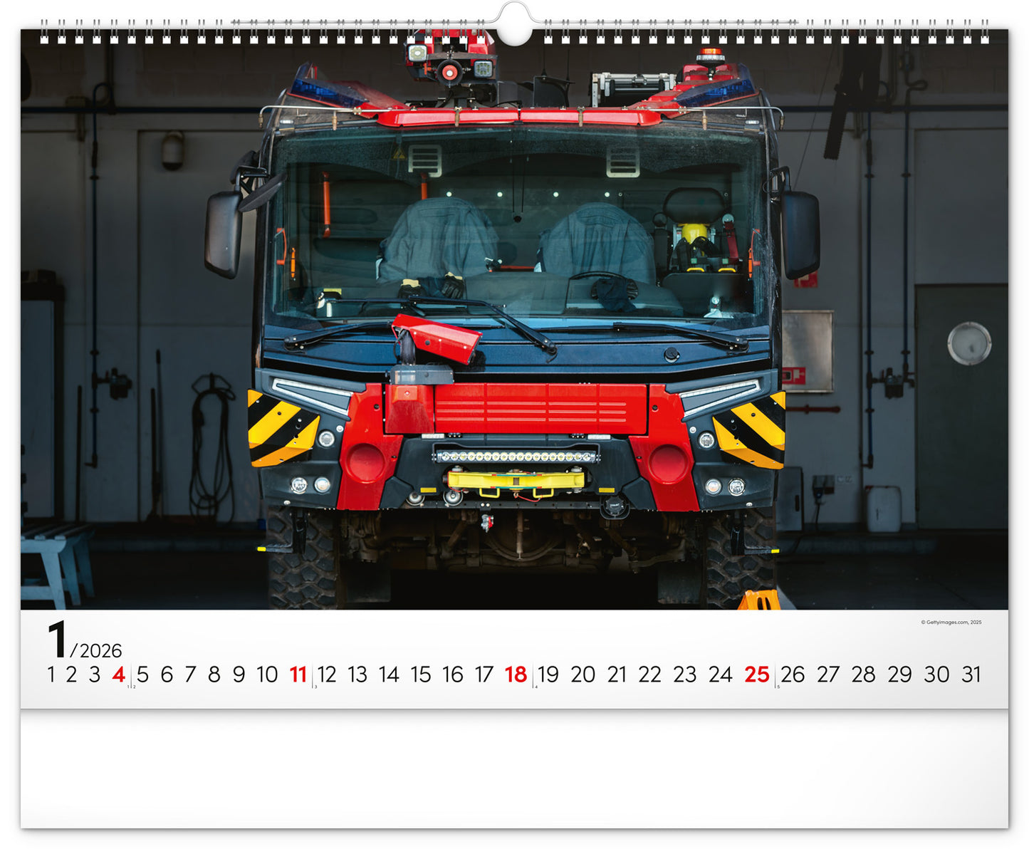 Wandkalender Feuerwehrfahrzeuge 2026, 48 x 33 cm