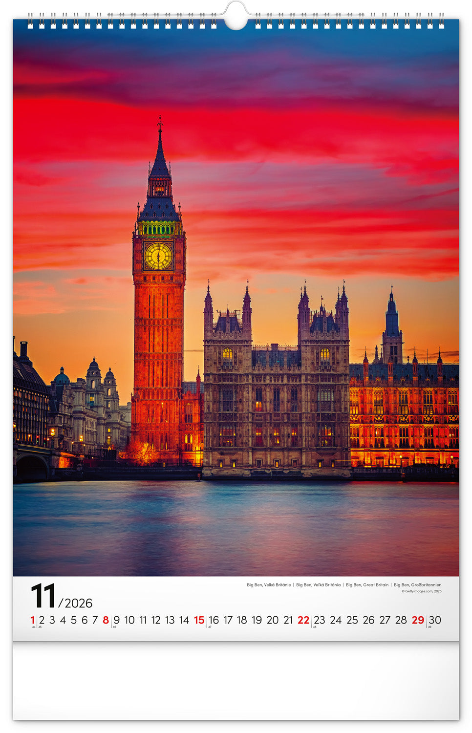 Wandkalender Weltmonumente 2026, 33 x 46 cm