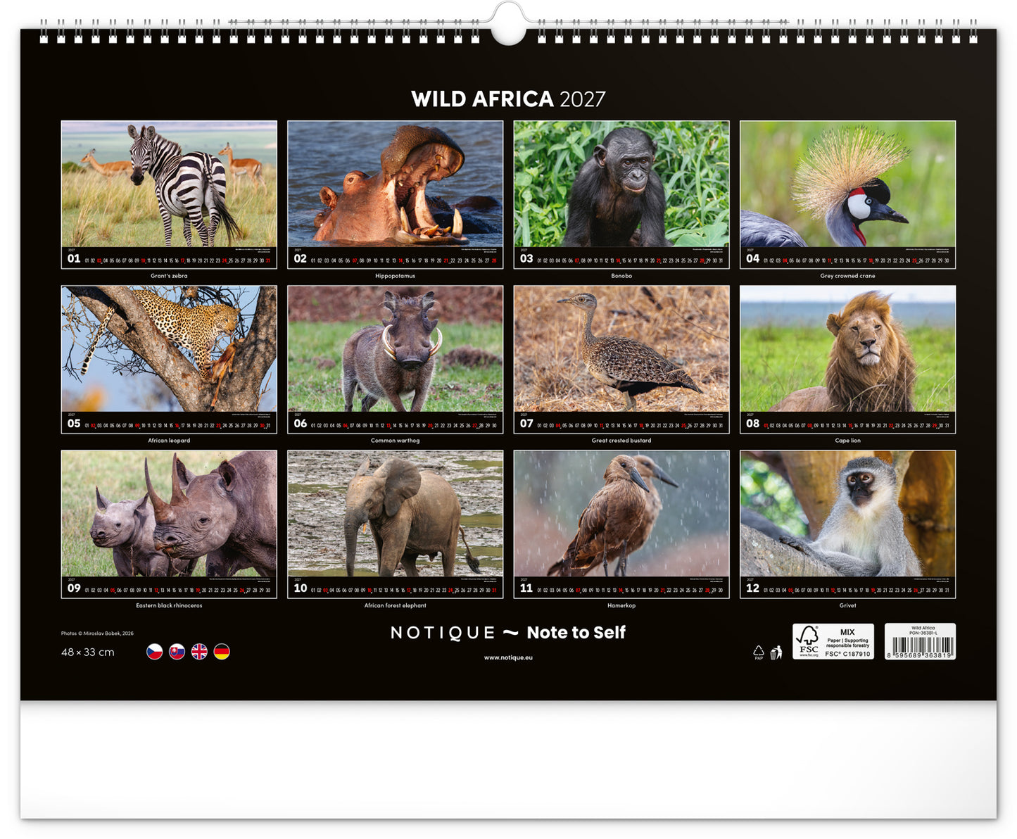Wandkalender Lebendiges Afrika 2027, 48 x 33 cm