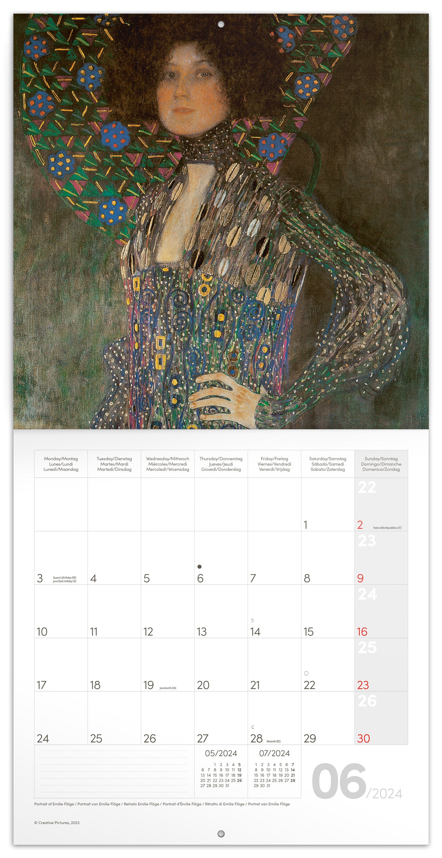 Broschürenkalender Gustav Klimt 2024, 30 × 30 cm