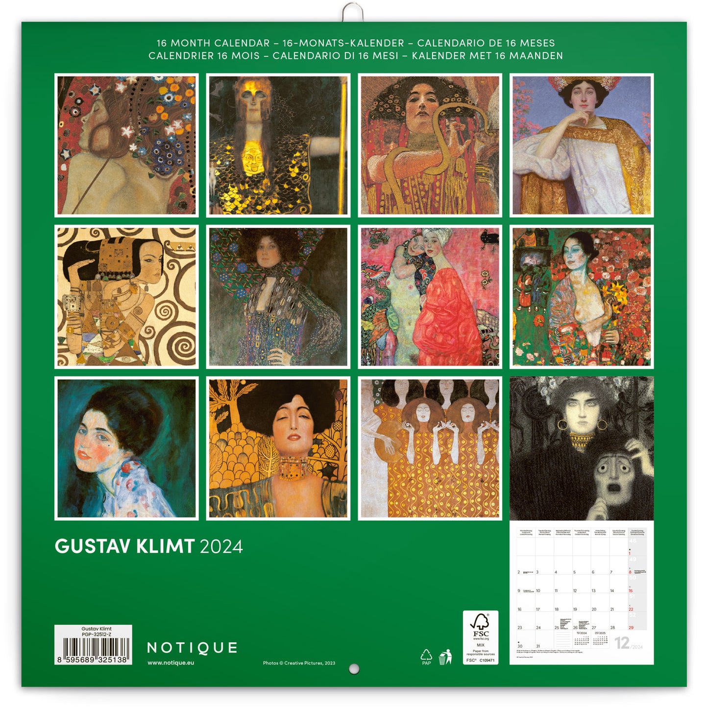 Broschürenkalender Gustav Klimt 2024, 30 × 30 cm