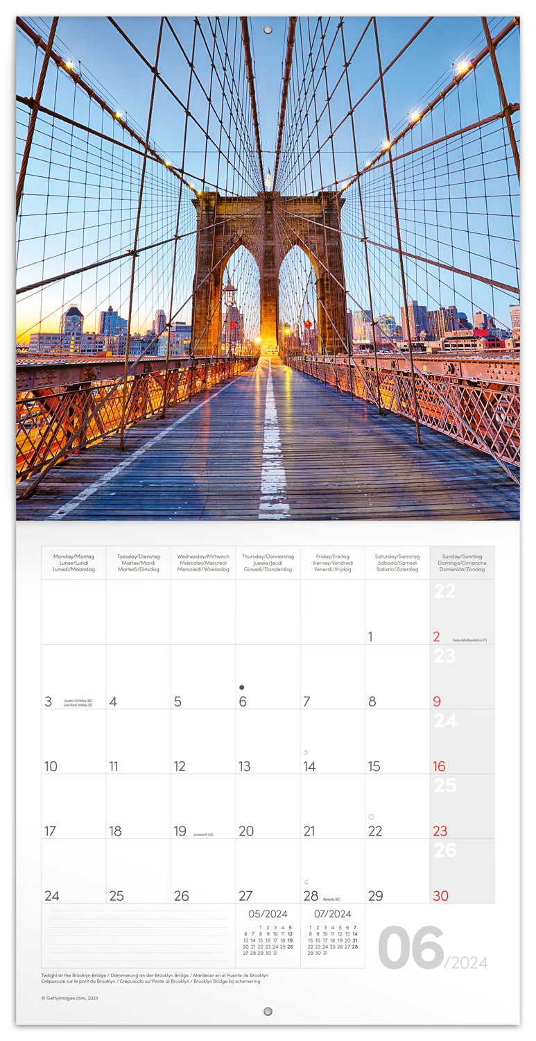 Broschürenkalender New York 2024, 30 × 30 cm