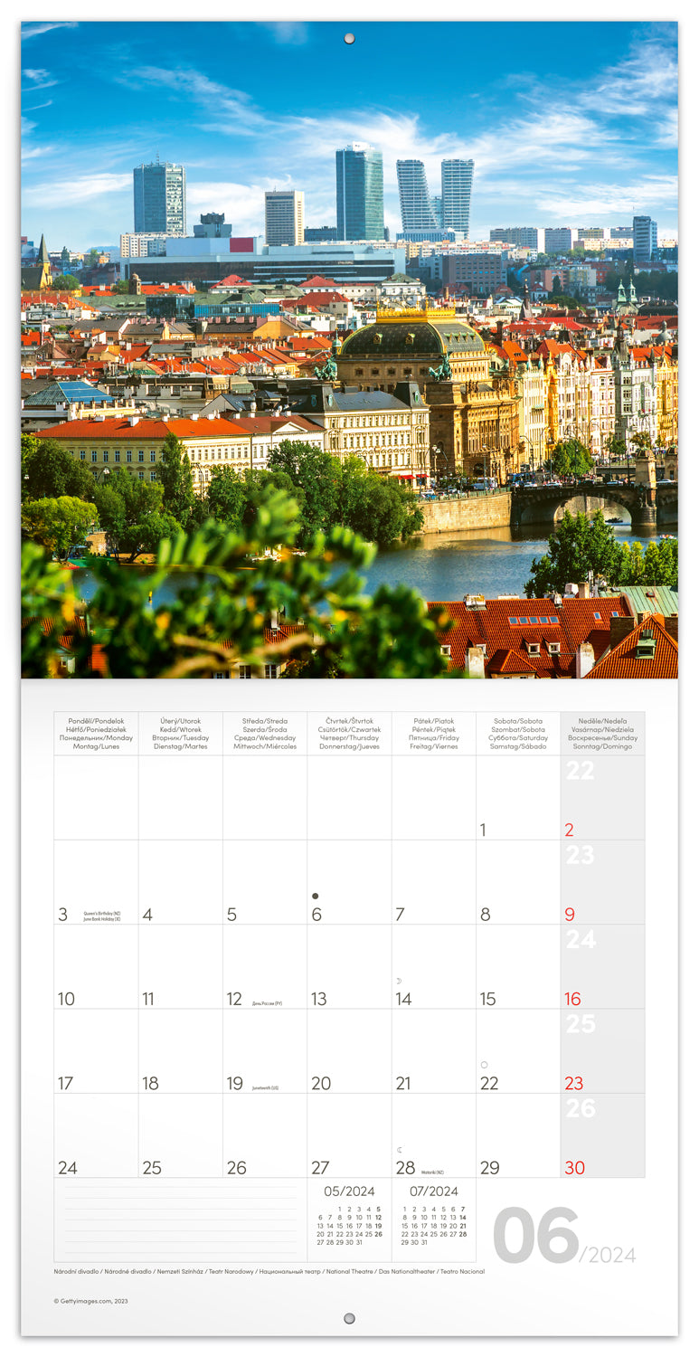 Broschürenkalender Prag 2024, 30 × 30 cm