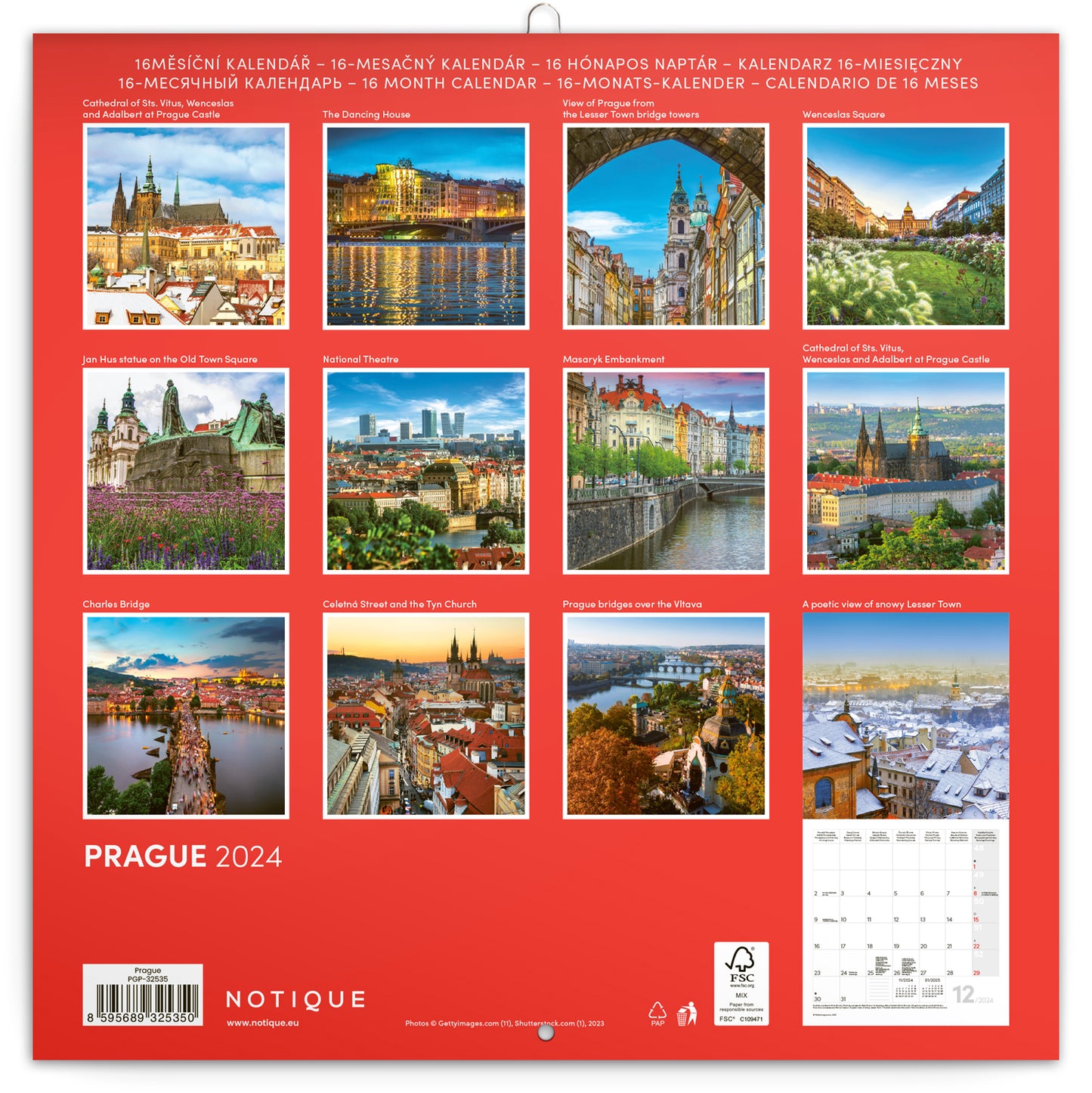 Broschürenkalender Prag 2024, 30 × 30 cm