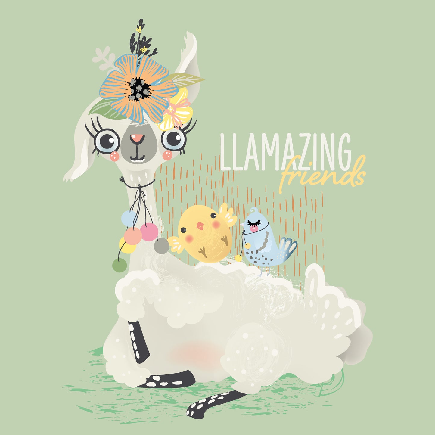Broschürenkalender Happy Llamas 2025, 30 x 30 cm