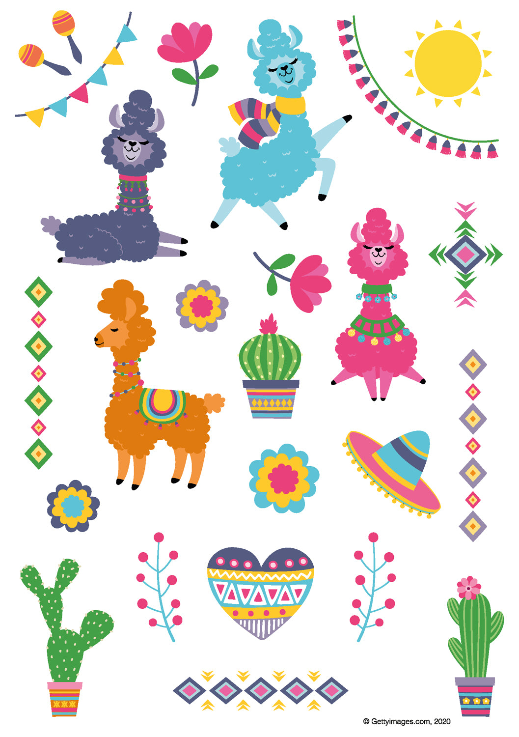 Broschürenkalender Happy Llamas 2025, 30 x 30 cm