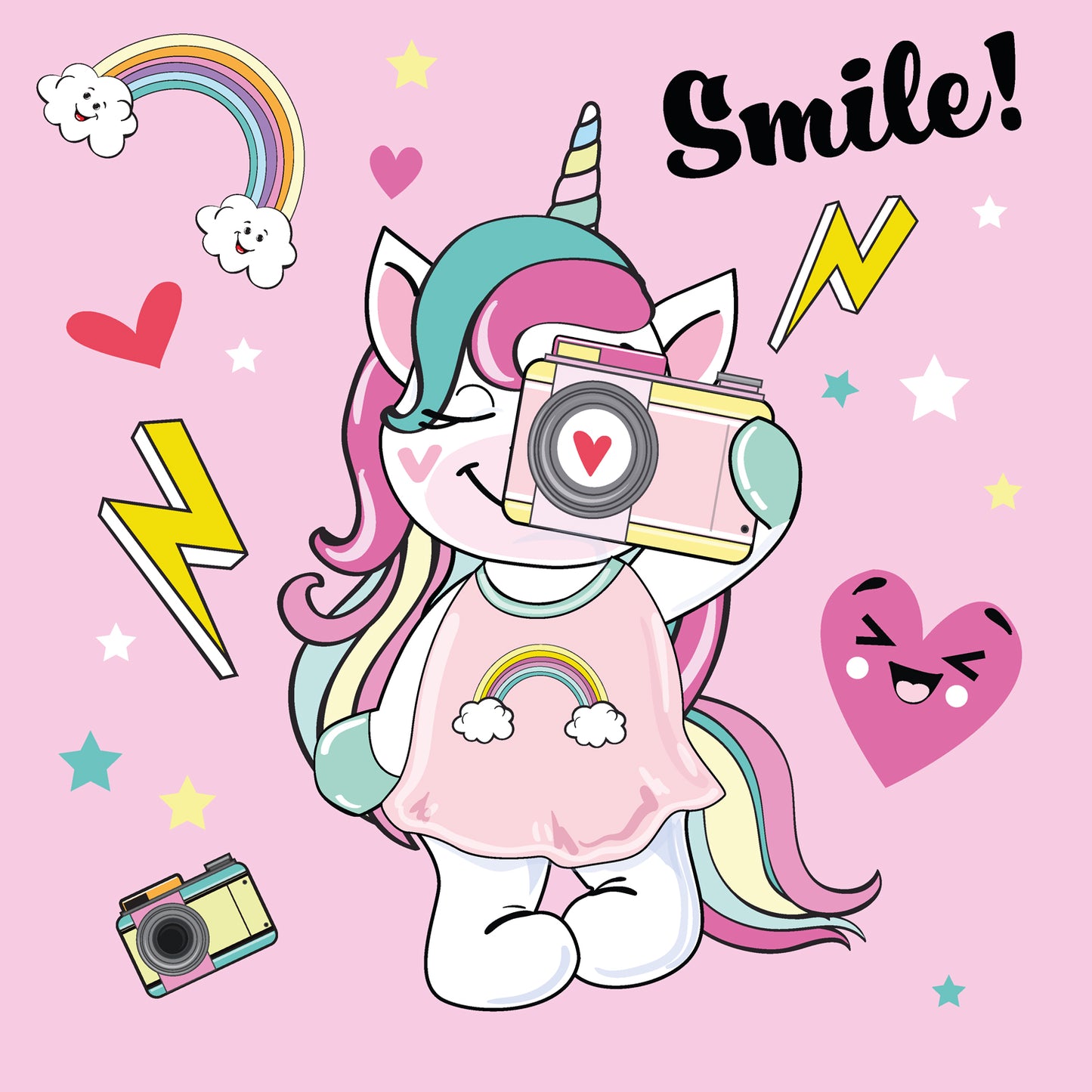 Broschürenkalender Happy Unicorns 2025, 30 x 30 cm