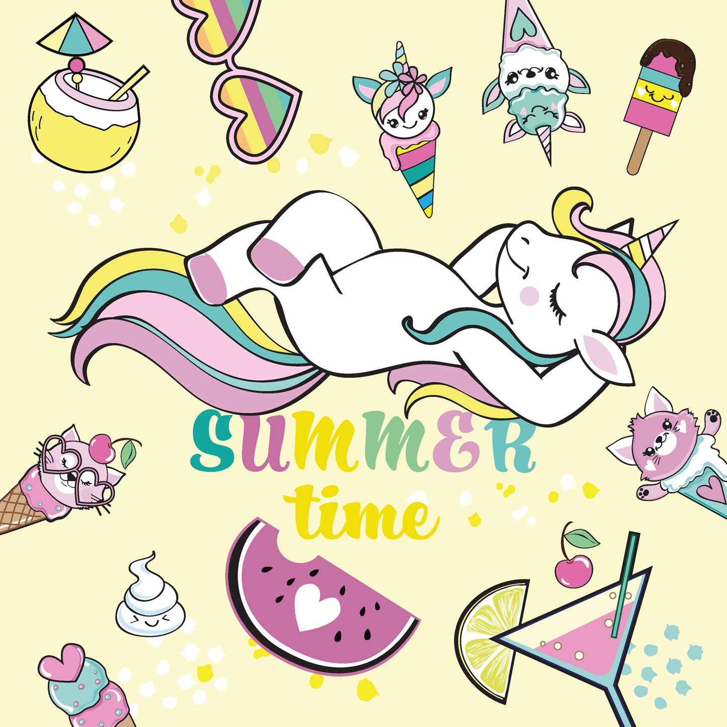 Broschürenkalender Happy Unicorns 2025, 30 x 30 cm