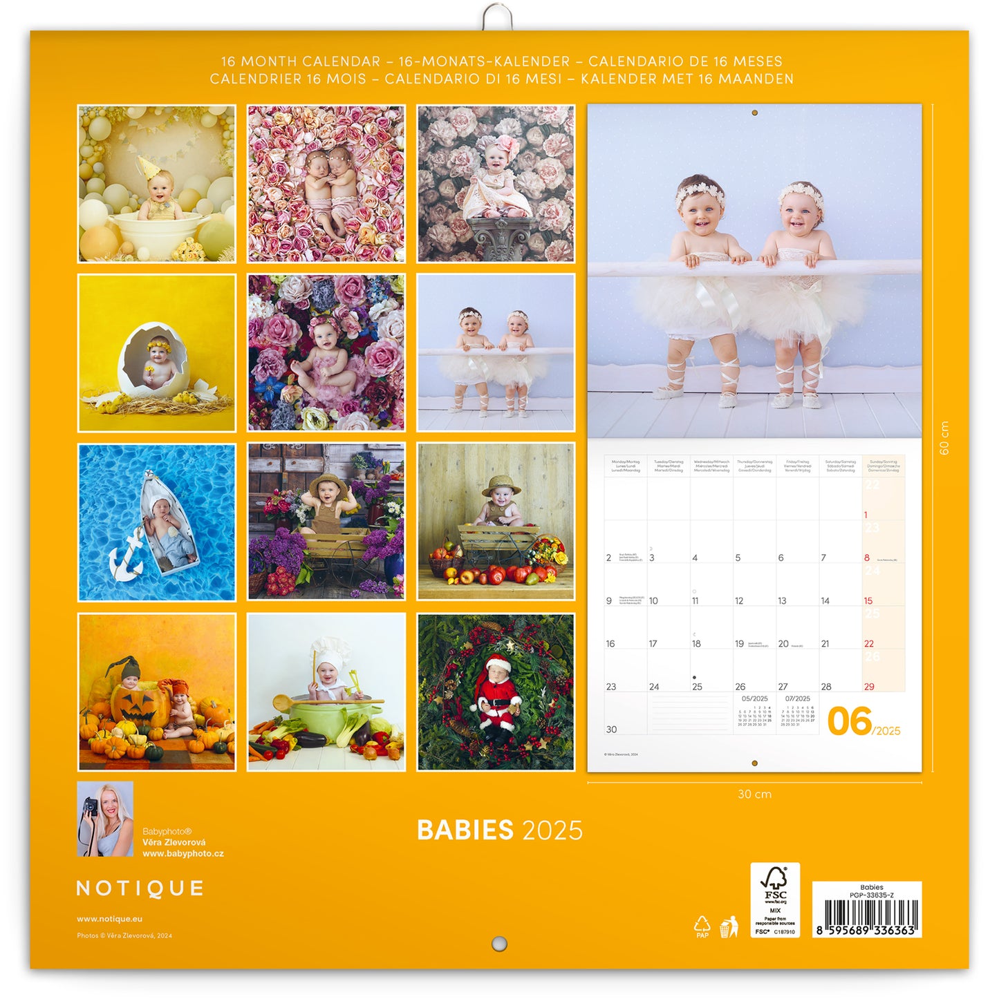 Broschürenkalender Babies - Věra Zlevorová 2025, 30 x 30 cm