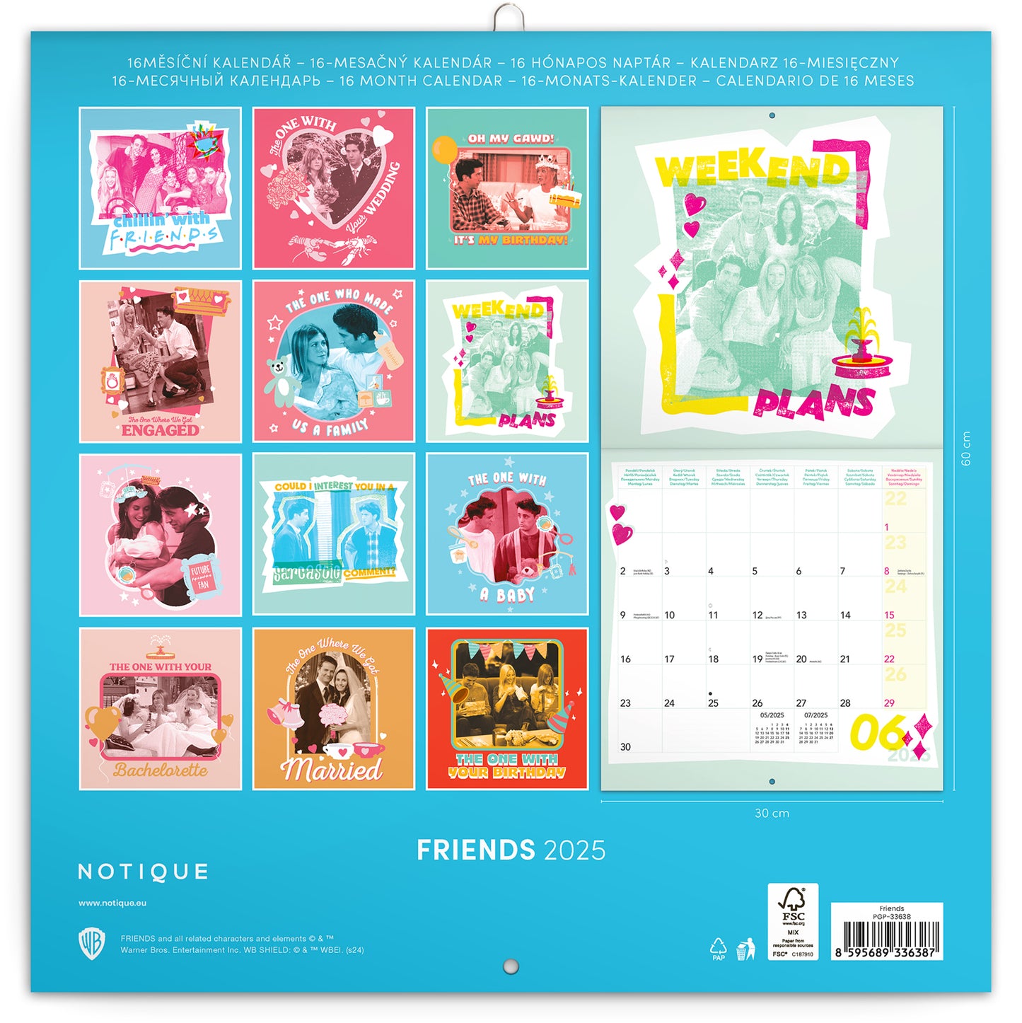 Broschürenkalender Friends 2025, 30 x 30 cm