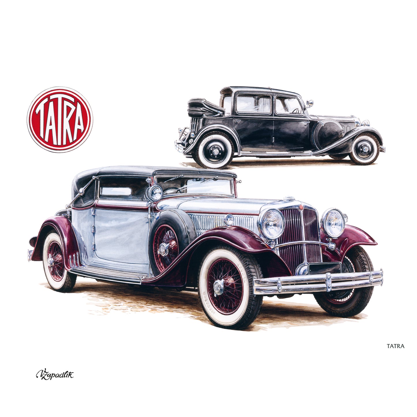 Broschürenkalender Oldtimer - Václav Zapadlík, 2025, 30 x 30 cm
