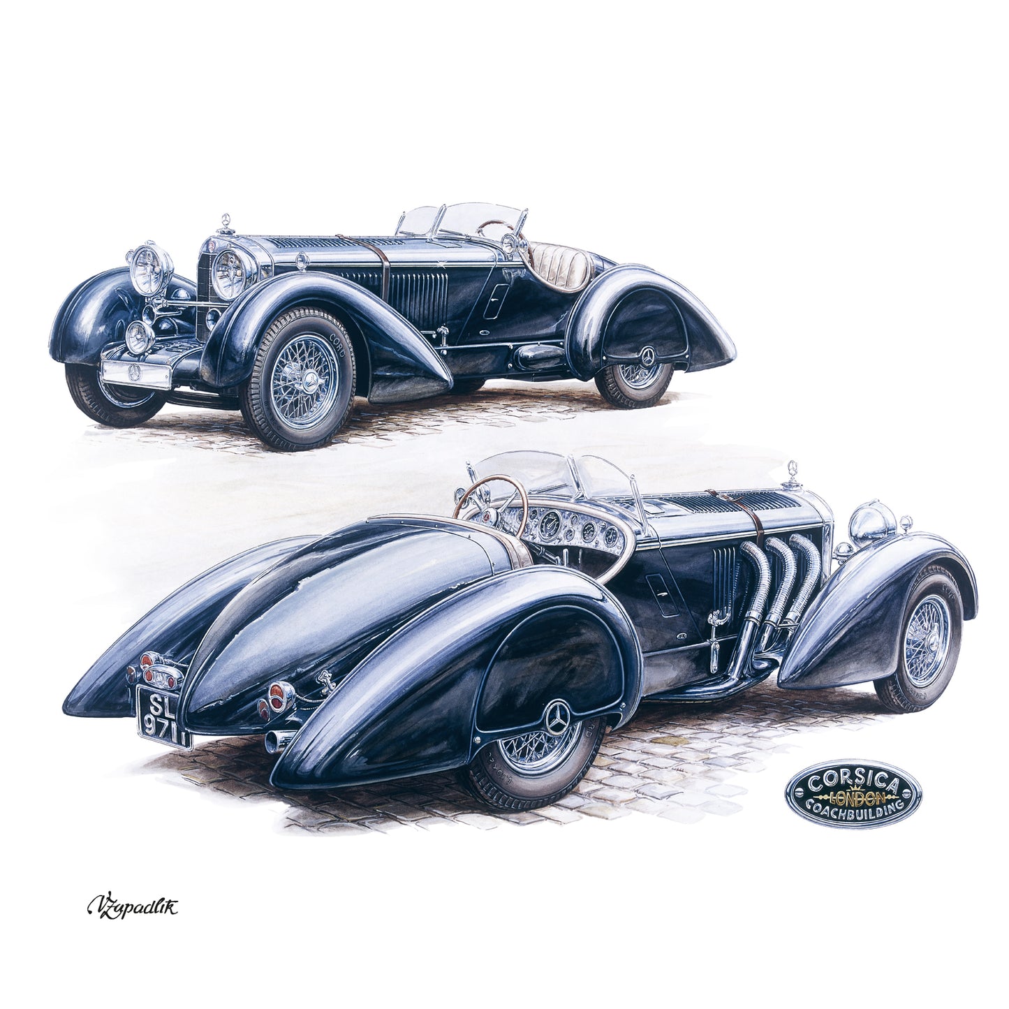 Broschürenkalender Oldtimer - Václav Zapadlík, 2025, 30 x 30 cm