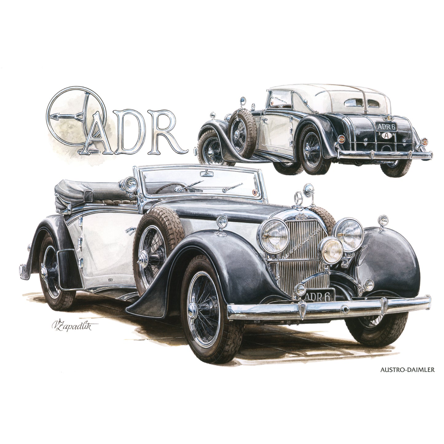 Broschürenkalender Oldtimer - Václav Zapadlík, 2025, 30 x 30 cm