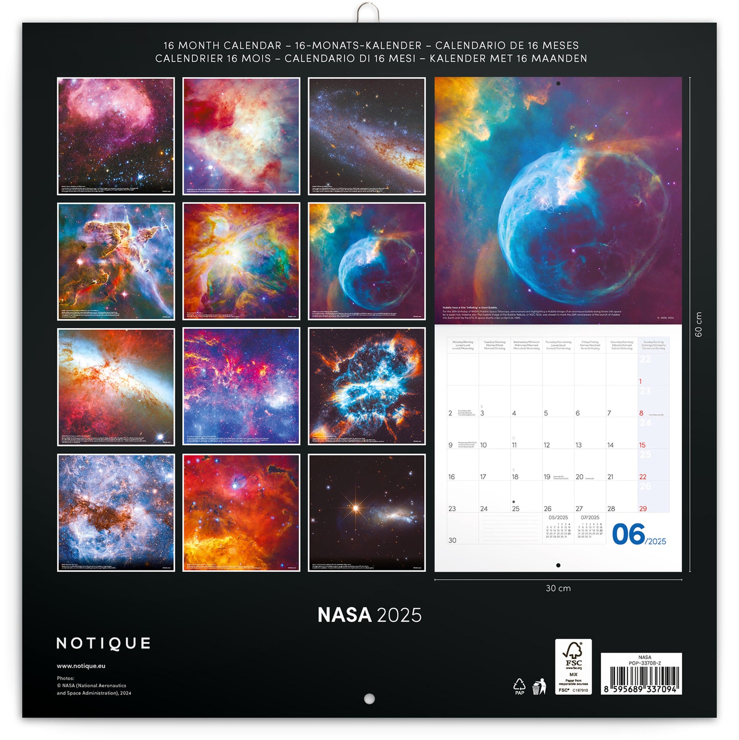 NASA 2025 Broschürenkalender , 30 x 30 cm