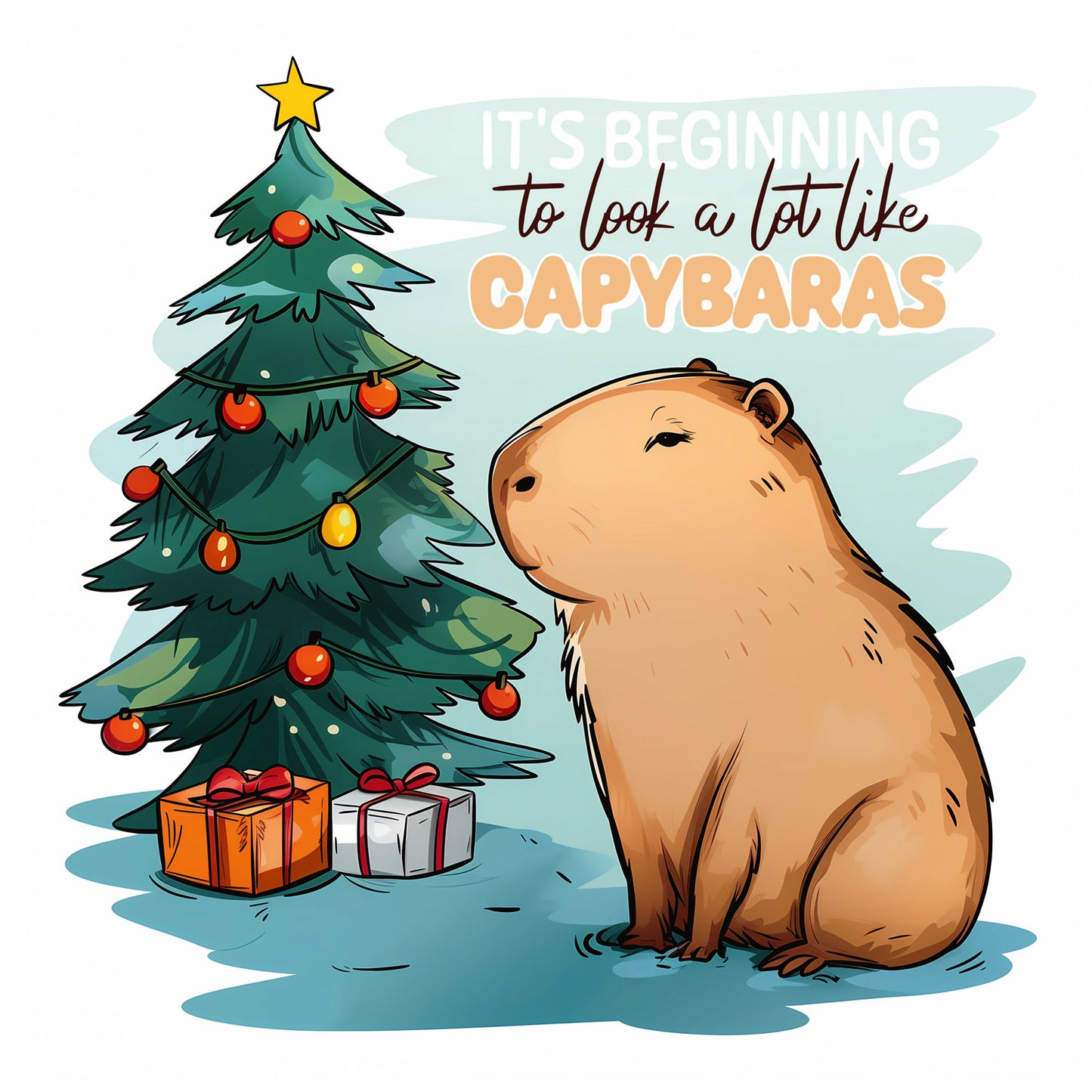 Broschürenkalender Cheeky Capybaras 2025, 30 × 30 cm
