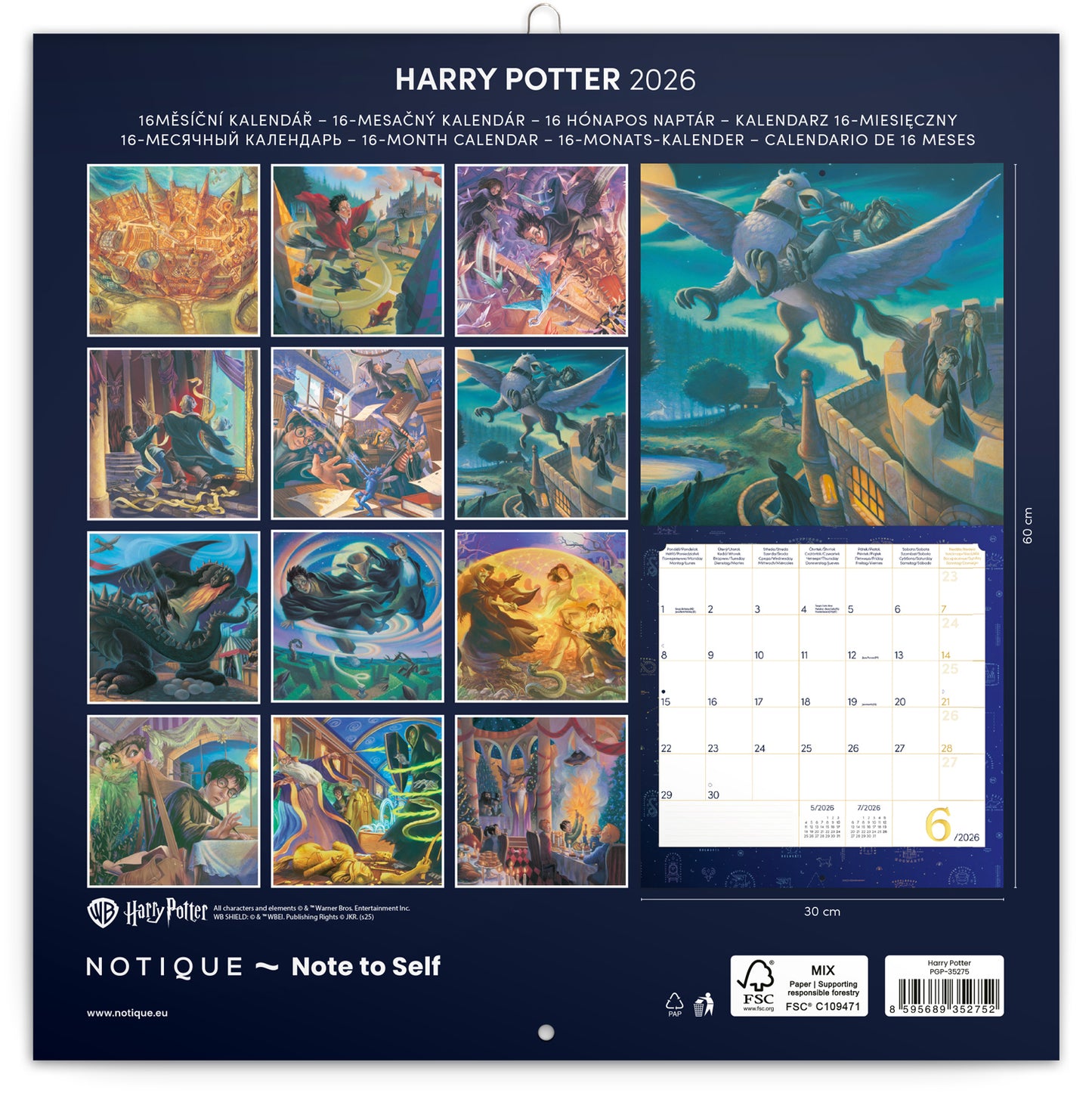 Broschürenkalender Harry Potter 2026, 30 x 30 cm