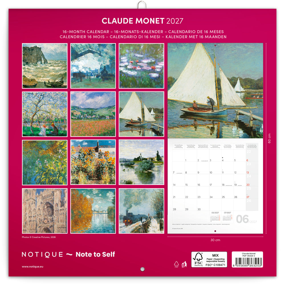 Broschürenkalender Claude Monet 2027, 30 x 30 cm