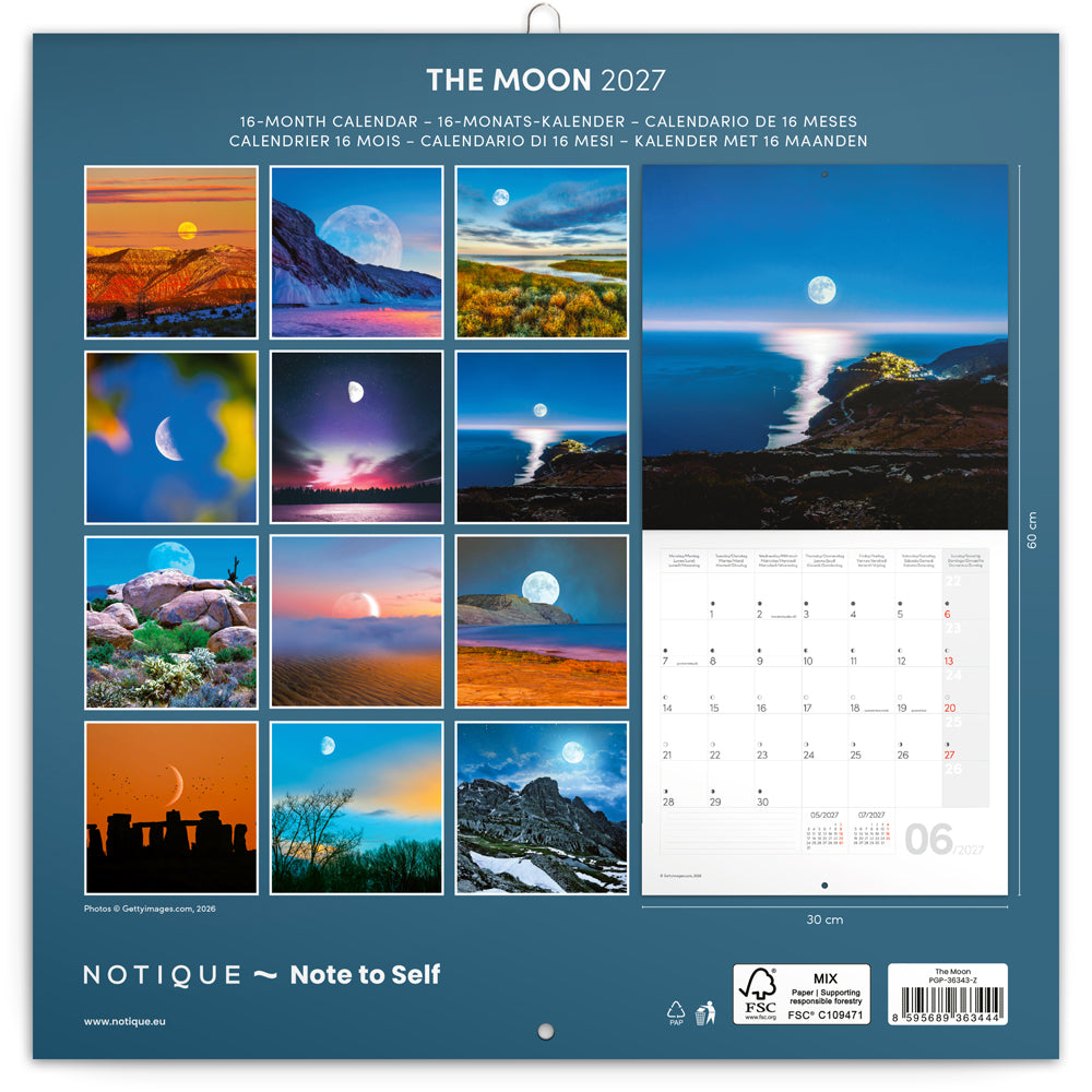 Broschürenkalender The Moon 2027, 30 x 30 cm