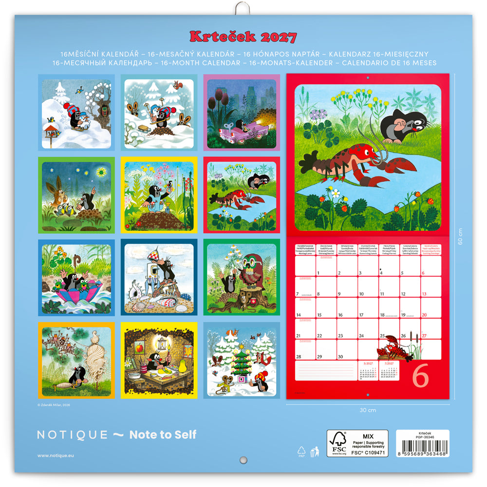 Broschürenkalender Der kleine Maulwurf 2027, 30 x 30 cm