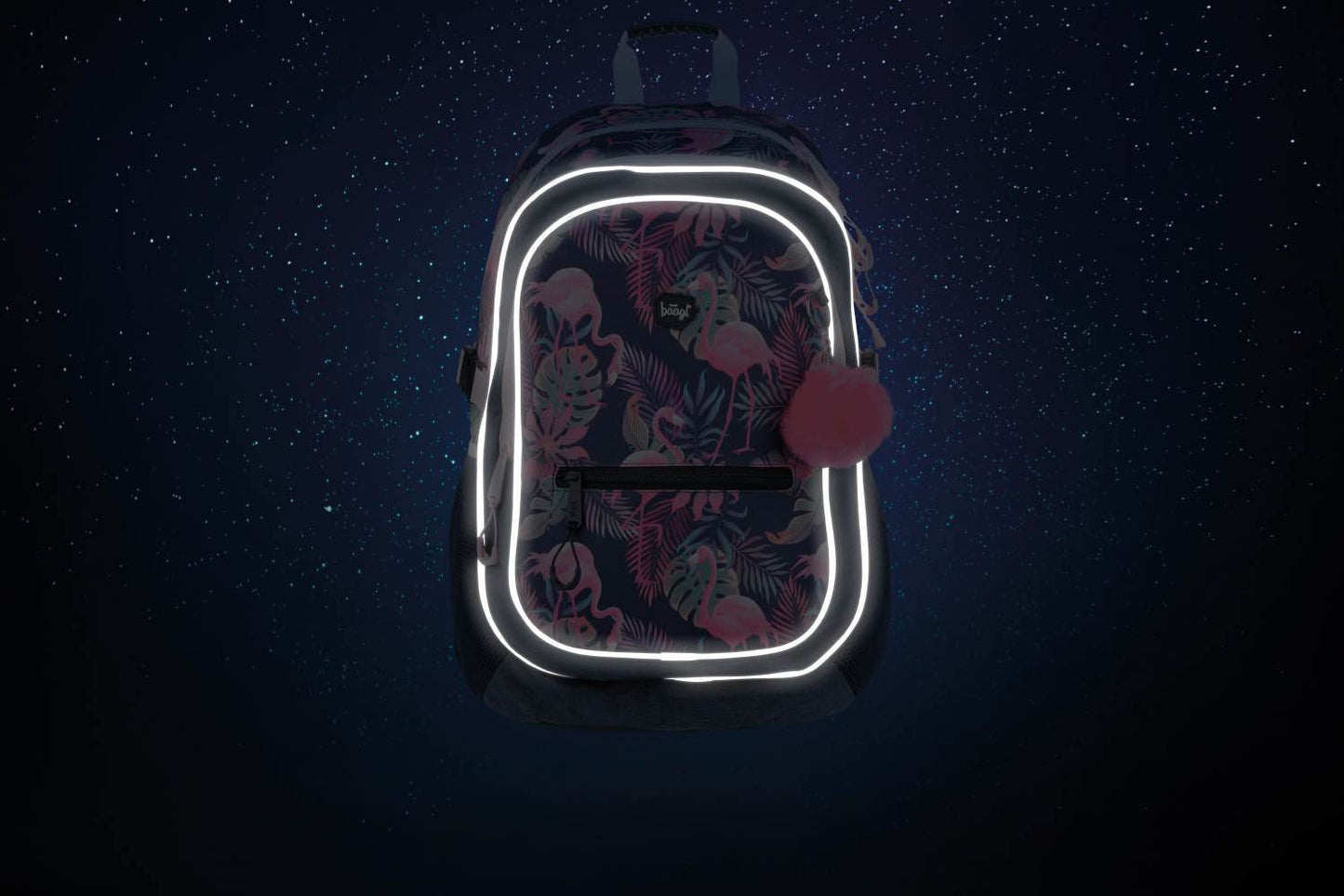 Flamingo Rucksack-Set 3tlg: Rucksack, Federmäppchen, Turnbeutel