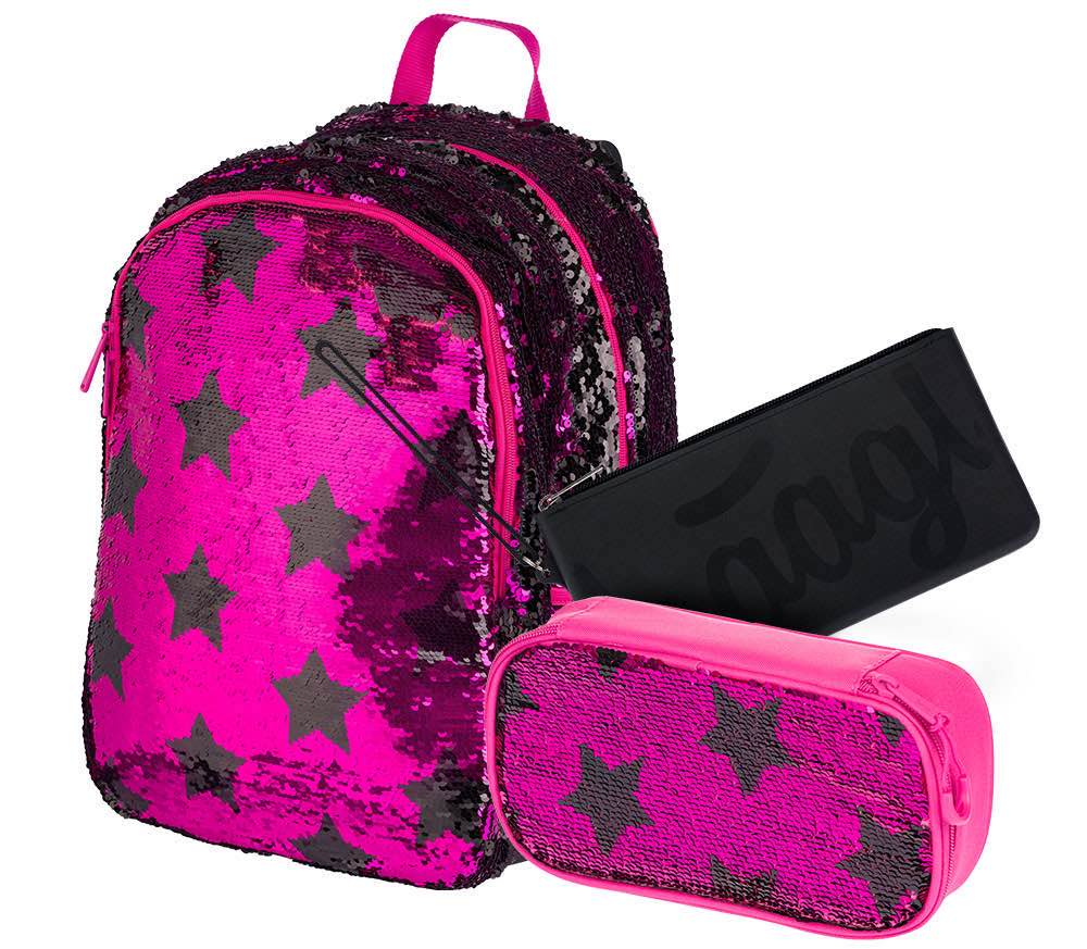 Fun Stars Rucksack-Set 3tlg: Rucksack, Federmäppchen, Silikon-Etui