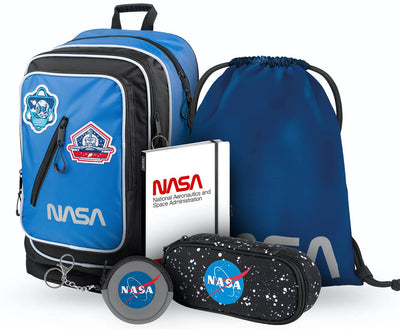 Cubic NASA Rucksack-Set 5tlg: Rucksack, Federmäppchen, Turnbeutel, Notizbuch, Geldbeutel
