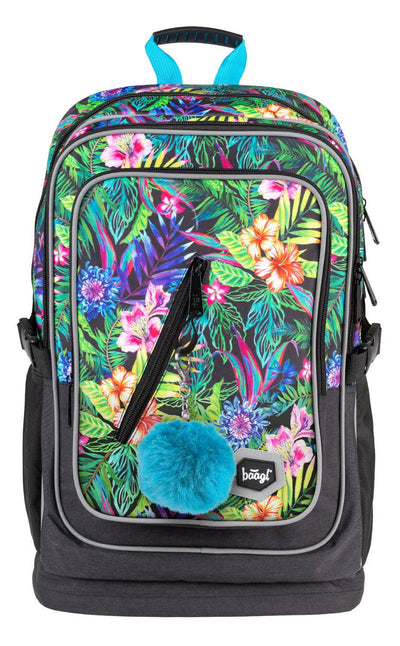 Cubic Tropical Rucksack-Set 5tlg: Rucksack, Federmäppchen, Turnbeutel, Notizbuch, Silikon-Etui