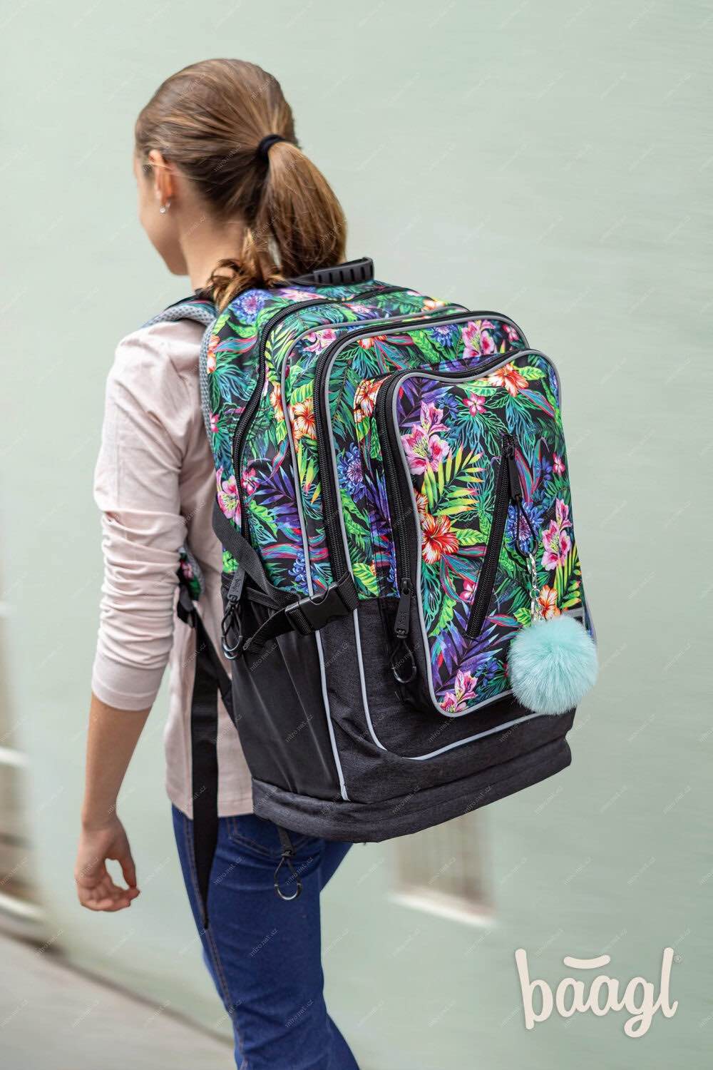 Cubic Tropical Rucksack-Set 5tlg: Rucksack, Federmäppchen, Turnbeutel, Notizbuch, Silikon-Etui