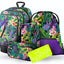Cubic Tropical Rucksack-Set 5tlg: Rucksack, Federmäppchen, Turnbeutel, Notizbuch, Silikon-Etui
