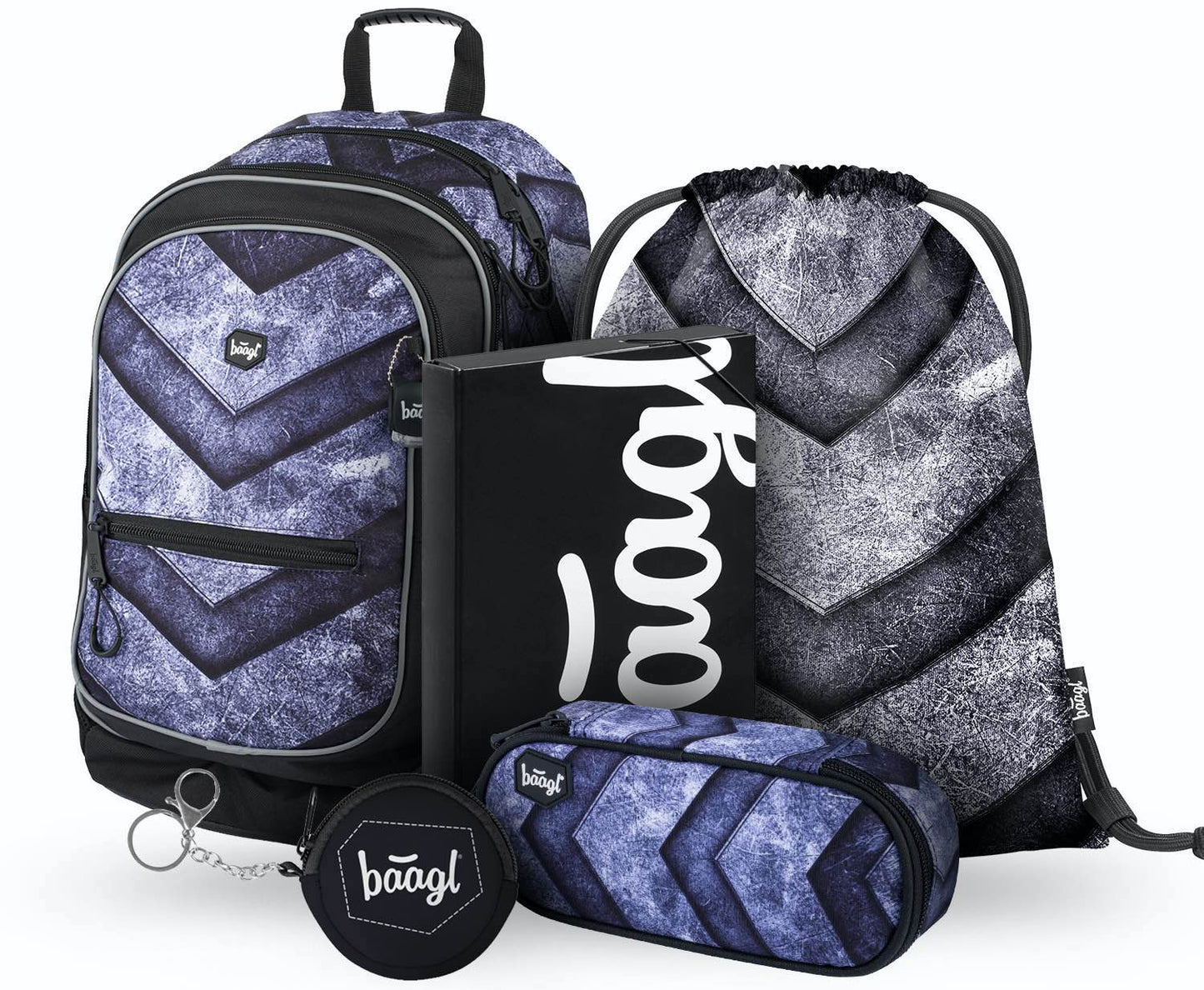 Skate Magion Rucksack-Set 5tlg: Rucksack, Federmäppchen, Turnbeutel, Heftmappe, Geldbeutel