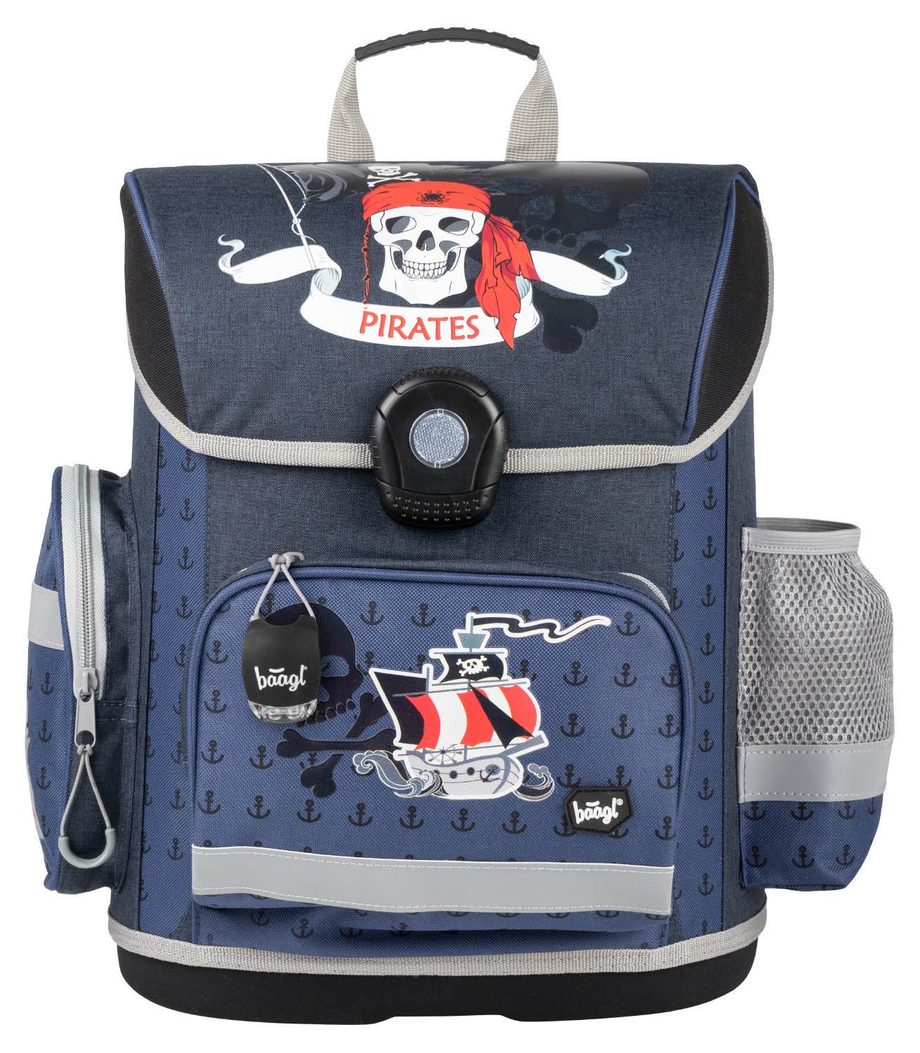 Piraten Schulranzen-Set 5tlg: Schulranzen, Federmäppchen, Turnbeutel, Trinkflasche, Schürze