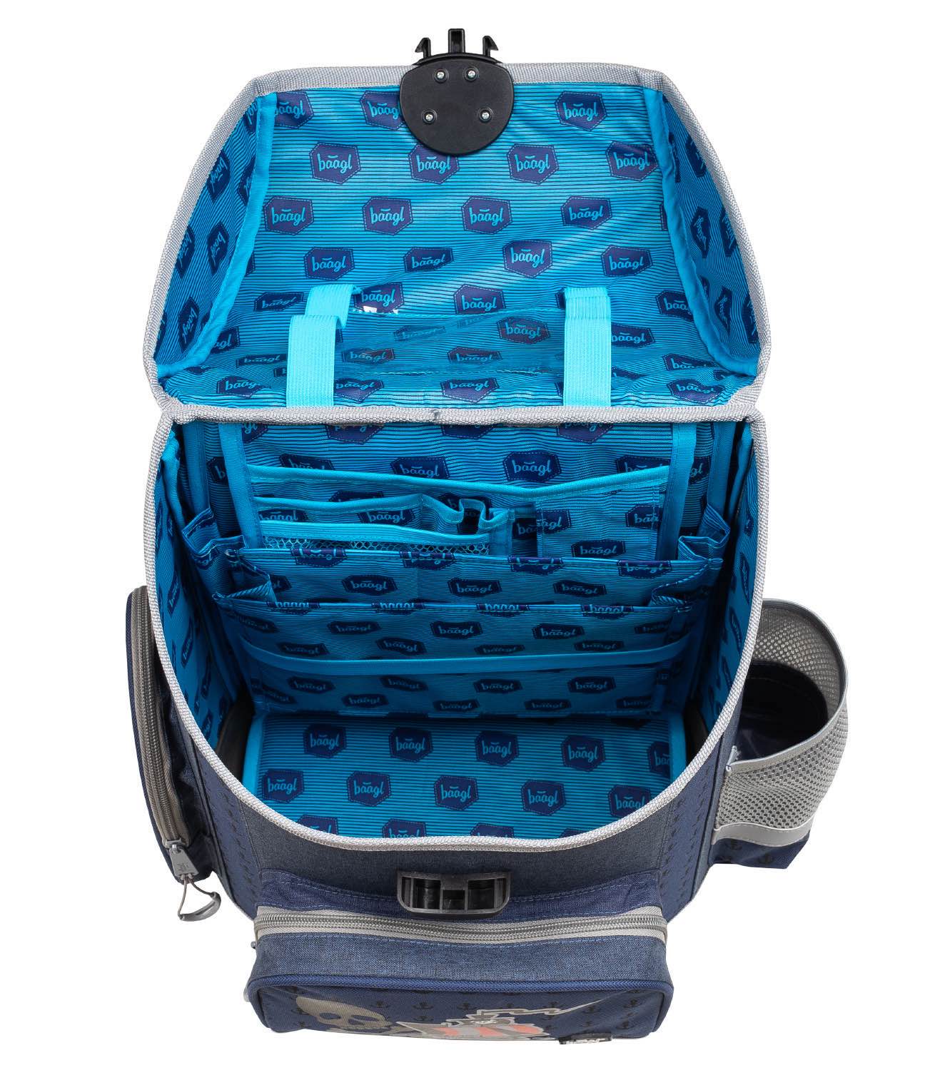 Piraten Schulranzen-Set 5tlg: Schulranzen, Federmäppchen, Turnbeutel, Trinkflasche, Schürze